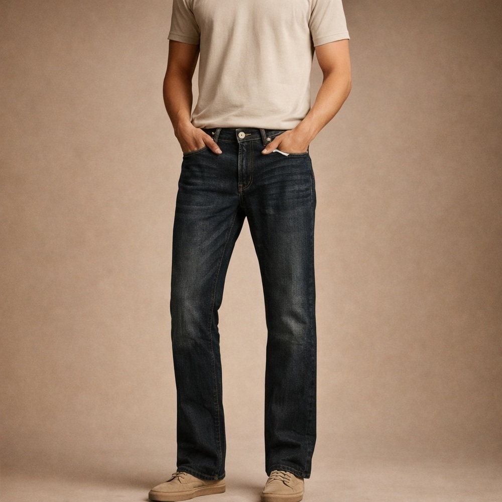 Men's Straight Leg Jeans in Dark Indigo - Classic Everyday Fit